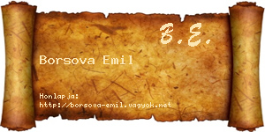 Borsova Emil névjegykártya
